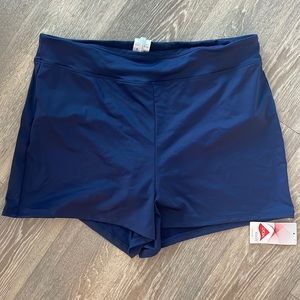 NWT Lands' End navy blue swim shorts 16